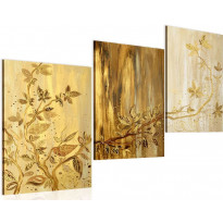 Canvas-taulu Artgeist Kultaiset lehdet, 120x60cm, käsinmaalattu