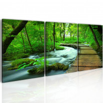 Canvas-taulu Artgeist Forest broadwalk, 3-osainen, 40x120cm