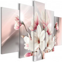 Canvas-taulu Artgeist Magnolia in Bloom, 5-osainen, leveä, 100x225cm