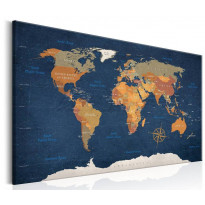 Canvas-taulu Artgeist World Map: Ink Oceans, eri kokoja
