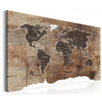 Canvas-taulu Artgeist World Map: Wooden Mosaic, eri kokoja