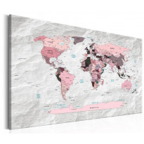 Canvas-taulu Artgeist World Map: Pink Continents, eri kokoja