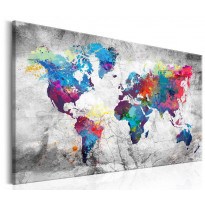 Canvas-taulu Artgeist World Map: Grey Style, eri kokoja