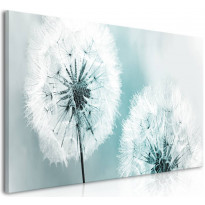 Canvas-taulu Artgeist Fluffy Dandelions Blue, 100x45cm