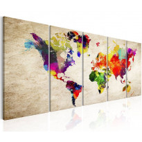 Canvas-taulu Artgeist World Map: Painted World, eri kokoja