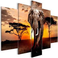 Canvas-taulu Artgeist Wandering Elephant, 5-osainen, leveä, 100x225cm