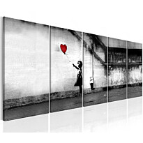 Canvas-taulu Artgeist Banksy: Runaway Balloon, 200x80cm, Verkkokaupan poistotuote