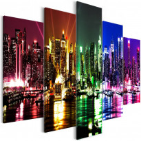 Canvas-taulu Artgeist Rainbow New York, 5-osainen, leveä, 100x225cm