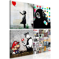 Canvas-taulu Artgeist Banksy Collage, eri kokoja