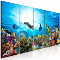 Canvas-taulu Artgeist Coral Reef, 5-osainen, kapea, 90x225cm