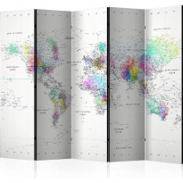 Sermi Artgeist White-colorful world map, 225x172cm