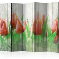 Sermi Artgeist Red tulips on wood II, 225x172cm