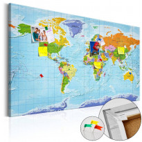 Korkkitaulu Artgeist World Map: Countries Flags, eri kokoja