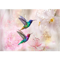 Kuvatapetti Artgeist Colourful Hummingbirds, vaaleanpunainen, eri kokoja