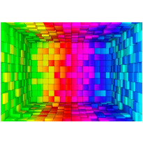 Sisustustarra Artgeist Rainbow Cube, eri kokoja