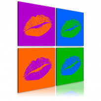 Canvas-taulu Artgeist Kisses: Pop art, eri kokoja
