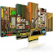 Canvas-taulu Artgeist The streets of New York City in cartoons, eri kokoja