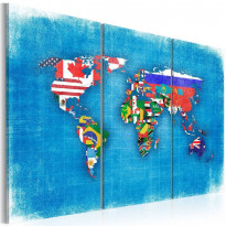 Canvas-taulu Artgeist Flags of the World, 3-osainen, eri kokoja