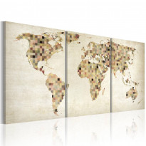 Canvas-taulu Artgeist Maailman kartta - neliöin, eri kokoja