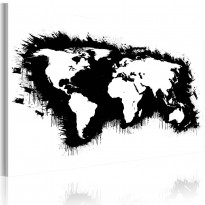 Canvas-taulu Artgeist Monokromaattinen maailmankartta, eri kokoja