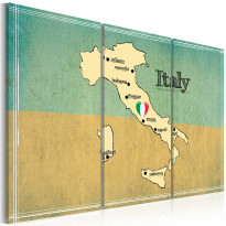 Canvas-taulu Artgeist Heart of Italy, 3-osainen, eri kokoja