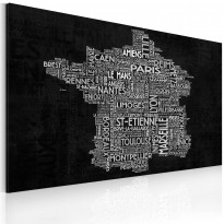 Canvas-taulu Artgeist Text map of France on the blackboard, eri kokoja
