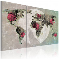 Canvas-taulu Artgeist Maailman kartta: Täysikuu, 3-osainen, eri kokoja