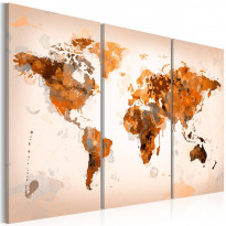Canvas-taulu Artgeist Map of the World - Desert storm, 3-osainen, eri kokoja