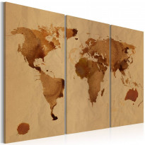 Canvas-taulu Artgeist Kahvilla maalattu maailma, 3-osainen, eri kokoja