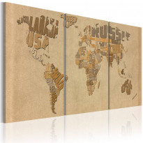 Canvas-taulu Artgeist Maailmankartta, ruskea, eri kokoja