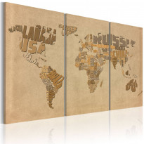 Canvas-taulu Artgeist Vanha maailmankartta, 3-osainen, eri kokoja