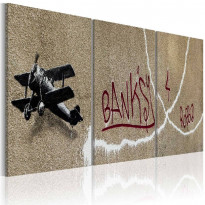 Canvas-taulu Artgeist Lentokone - Banksy, eri kokoja