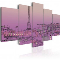 Canvas-taulu Artgeist Lavender sunrise over Paris, eri kokoja