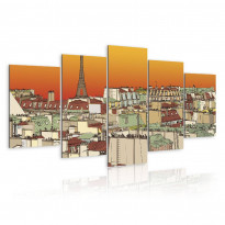 Canvas-taulu Artgeist Parisian sky in orange colour, eri kokoja