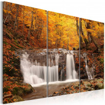 Canvas-taulu Artgeist A waterfall in the middle of fall trees, eri kokoja