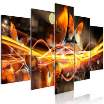 Canvas-taulu Artgeist Swarm of Butterflies Orange, 5-osainen, leveä, eri kokoja