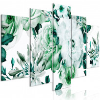 Canvas-taulu Artgeist Rose Composition Green, 5-osainen, leveä, eri kokoja