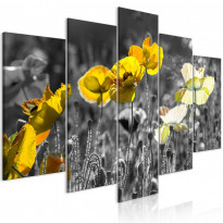 Canvas-taulu Artgeist Yellow Poppies, 5-osainen, leveä, eri kokoja