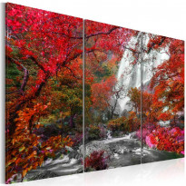 Canvas-taulu Artgeist Beautiful Waterfall: Autumnal Forest, eri kokoja