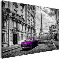 Canvas-taulu Artgeist Car in Paris Violet, 1-osainen, leveä, eri kokoja