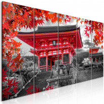 Canvas-taulu Artgeist Kyoto - Japan, 5-osainen, kapea, eri kokoja