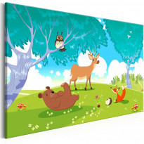 Canvas-taulu Artgeist Friendly Animals, 1-osainen, leveä, eri kokoja