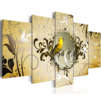 Canvas-taulu Artgeist Yellow bird singing, eri kokoja