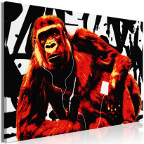 Canvas-taulu Artgeist Pop Art Monkey Red, 1-osainen, kapea, eri kokoja