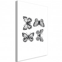 Canvas-taulu Artgeist Four Butterflies, 1-osainen, pystysuuntainen, eri kokoja