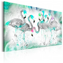 Canvas-taulu Artgeist Turquoise Flamingoes, eri kokoja