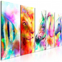Canvas-taulu Artgeist Rainbow Watercolours, 5-osainen, kapea, eri kokoja