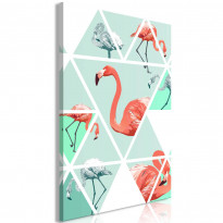 Canvas-taulu Artgeist Geometric Flamingos, 1-osainen, pystysuuntainen, eri kokoja