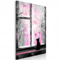 Canvas-taulu Artgeist Longing Kitty Pink, 1-osainen, pystysuuntainen, eri kokoja