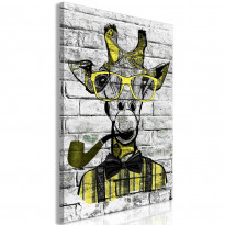 Canvas-taulu Artgeist Giraffe with Pipe Yellow, 1-osainen, pystysuuntainen, eri kokoja